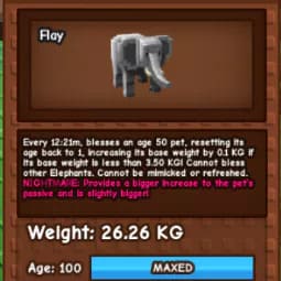 1 item; Elephant 26.26Kg+ Age 100 Nightmare Mutation