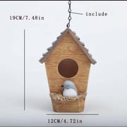 Triangle Hanging Birdhouse Resting Bird Solid Wood Decor