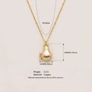 Minimalist gold pear shaped locket necklace copper jewelry for women