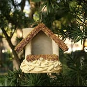 Open Front Straw Roof Birdhouse Charm