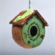 Kiwi Slice Hanging Birdhouse Solid Wood Garden Ornament
