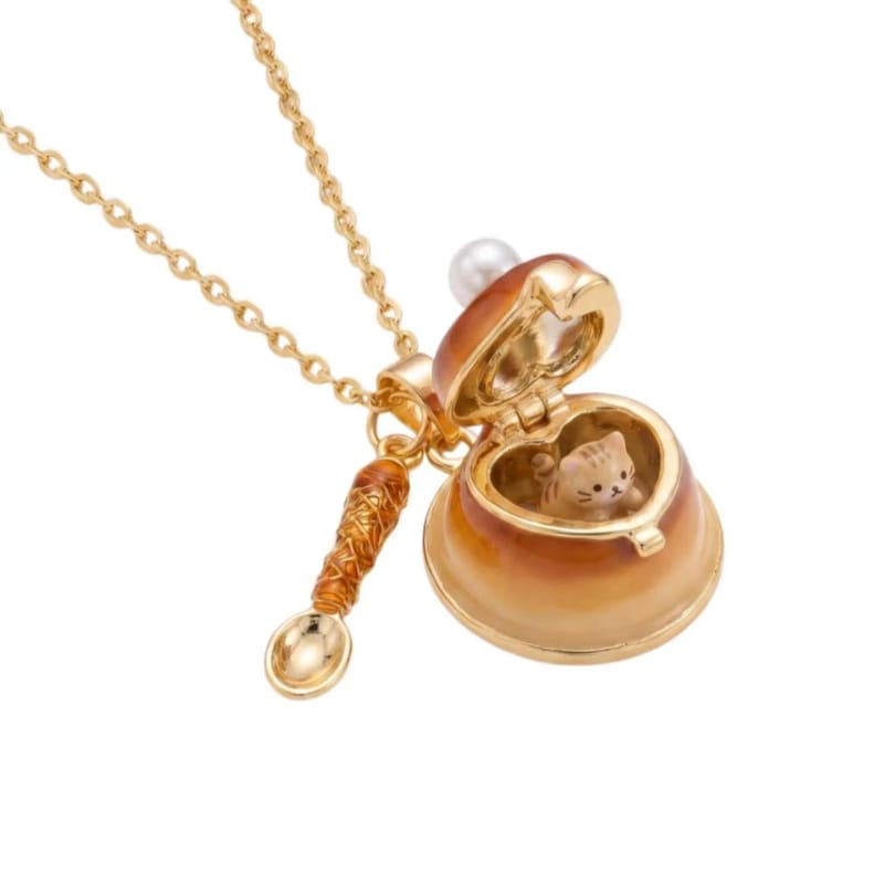 Sweet Surprises: Openable Miniature Dessert & Animal Jewelry Collection(Solid copper, 10–15 mm in size, 45 cm chain length)
