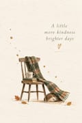 Sleeping hedgehog under plaid blanket on autumn chair, 