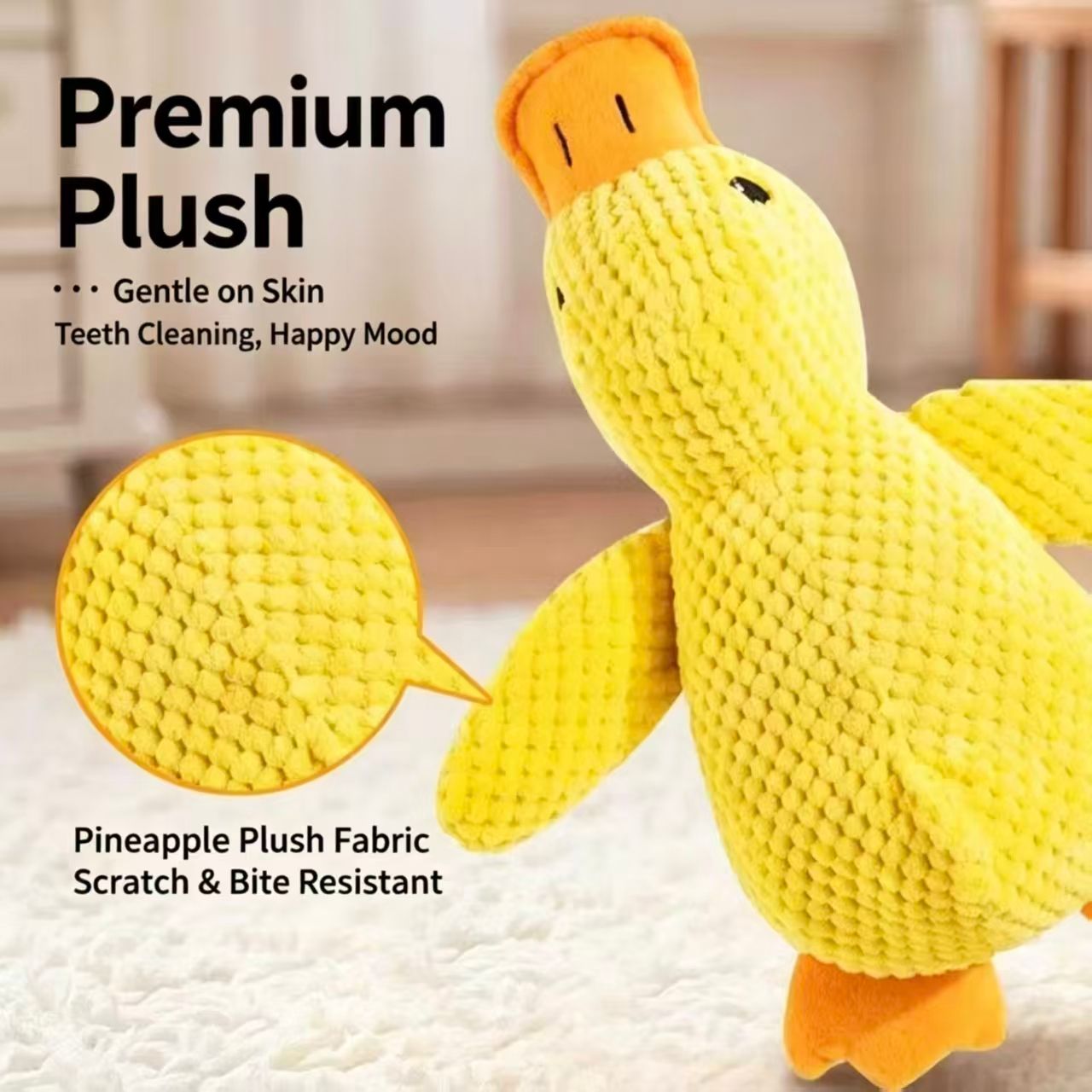 Premium Pineapple Plush Catnip Duck Toy - Bite Resistant & Teeth Cleaning Cat Chew Toy