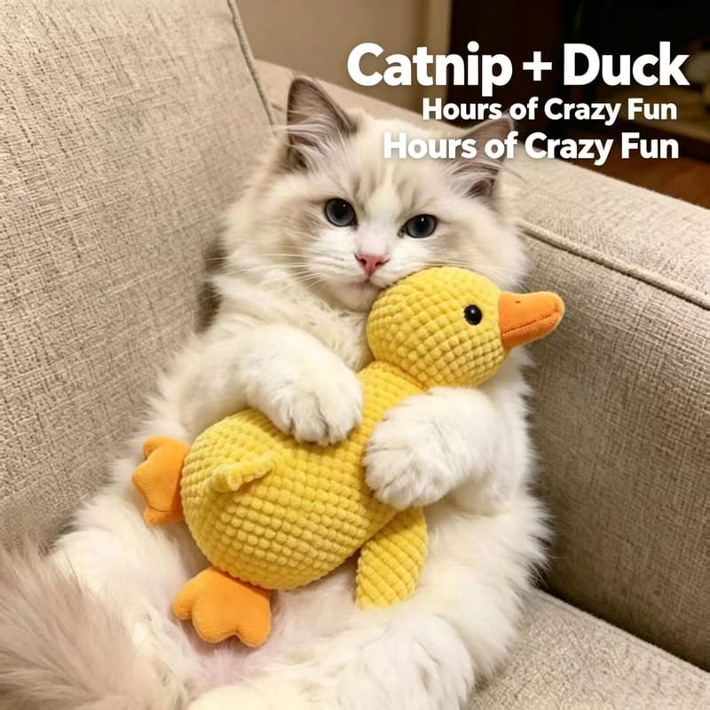 Premium Pineapple Plush Catnip Duck Toy - Bite Resistant & Teeth Cleaning Cat Chew Toy