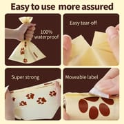Dogpopp chocolate scented dog poop bags features: 100% waterproof, easy tear-off, super strong, moveable label, leak-proof