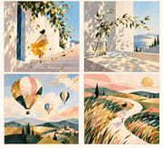 Little Joys greeting card set - 5 minimalist aesthetic designs on 300gsm art paper, everyday joy collection