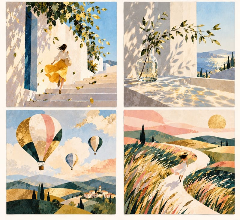 Little Joys greeting card set - 5 minimalist aesthetic designs on 300gsm art paper, everyday joy collection