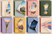 Open to Possibilities DIY embroidery greeting cards featuring zipper, torn-paper, and colorful landscape designs