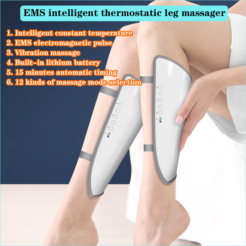 Wireless Leg Shaping Massager Vibration Heat EMS Electromagnetic Pulse Varicose Vein Therapy