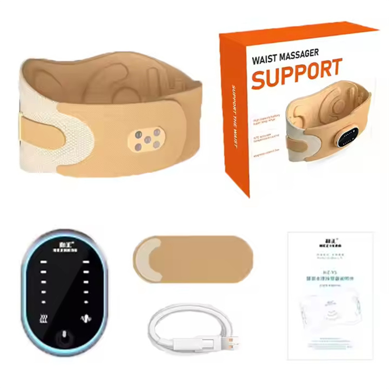 Electric Waist Massage Belt Vibrating Slimming Belt Massage Rejection Fat Support Back Slimming Exercise for Lumbar Fat Burning