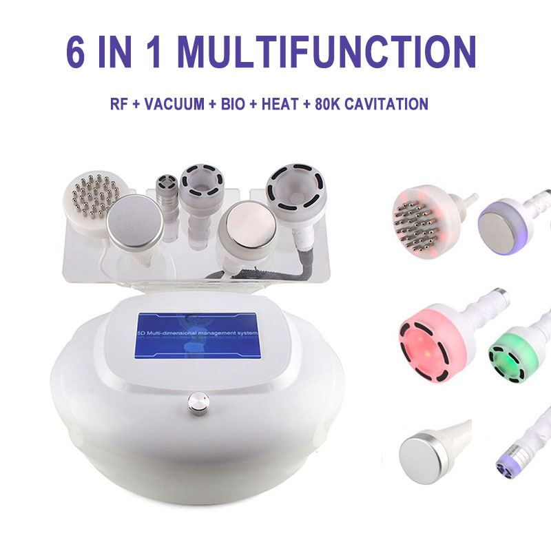 6 In 1 80K 5D Body Slimming Machine Fat Removal Heat Shock Massage Lifting Beauty Cavitation Device Skin Tightening Cavitation