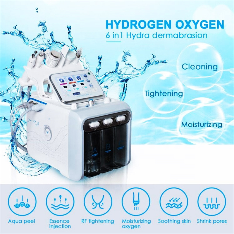 6 IN 1 Facial Beauty Machine RF Skin Rejuvenaiton Microdermabrasion Hydro Dermabrasion Bio-lifting Wrinkle Removal Hydraulic Facial Hydrotherapy Machine