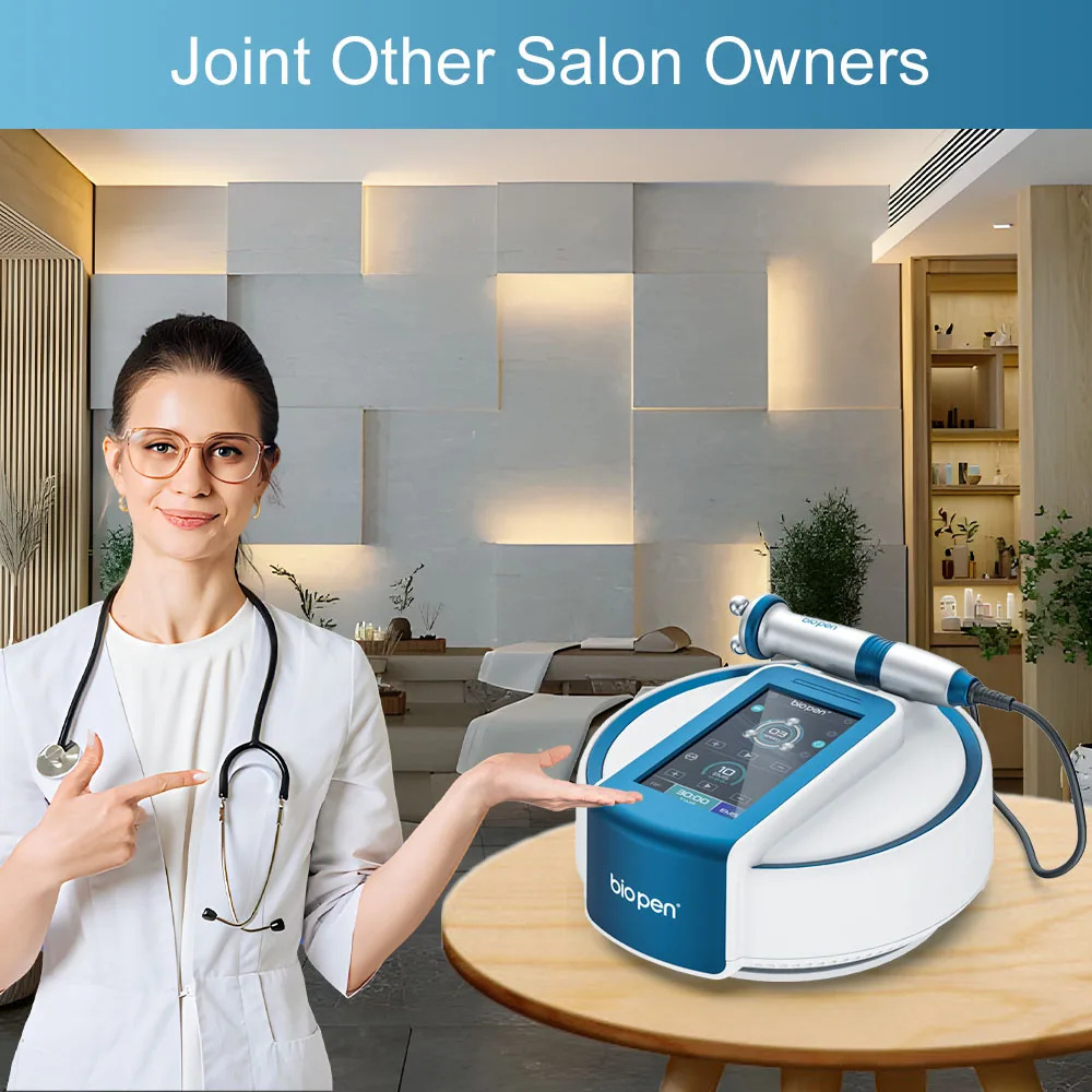 EMS Micro Current LED Blue Light Therapy 360 Rotating RF Roller Massage Skin Tightening Face Lift Anti-wrinkle Biopen T6 Beauty