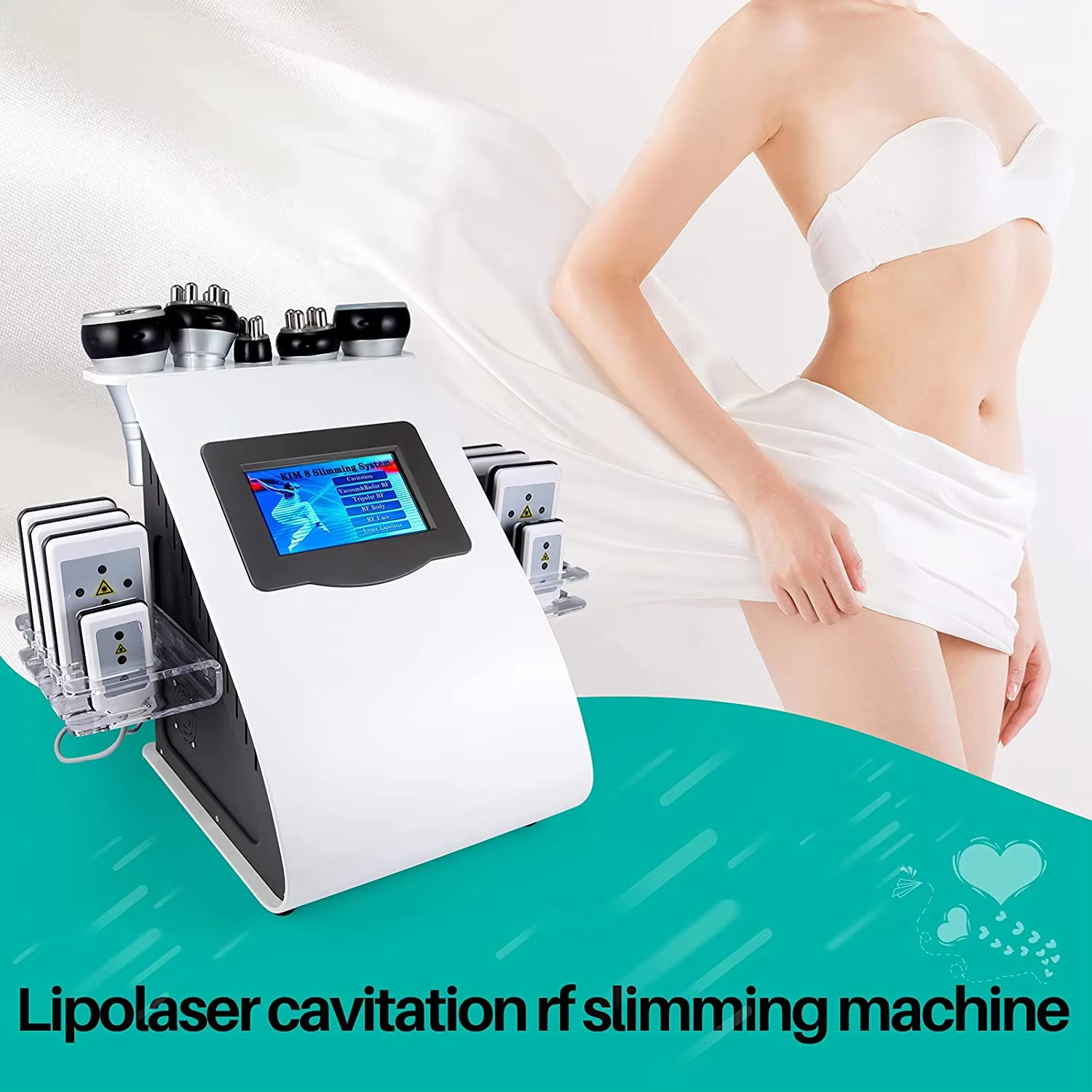High Quality Beauty Equipment 40k Ultrasonic Liposuction Cavitation 8 Pads Laser Vacuum RF Skin Care Salon Spa Slimming Machine 