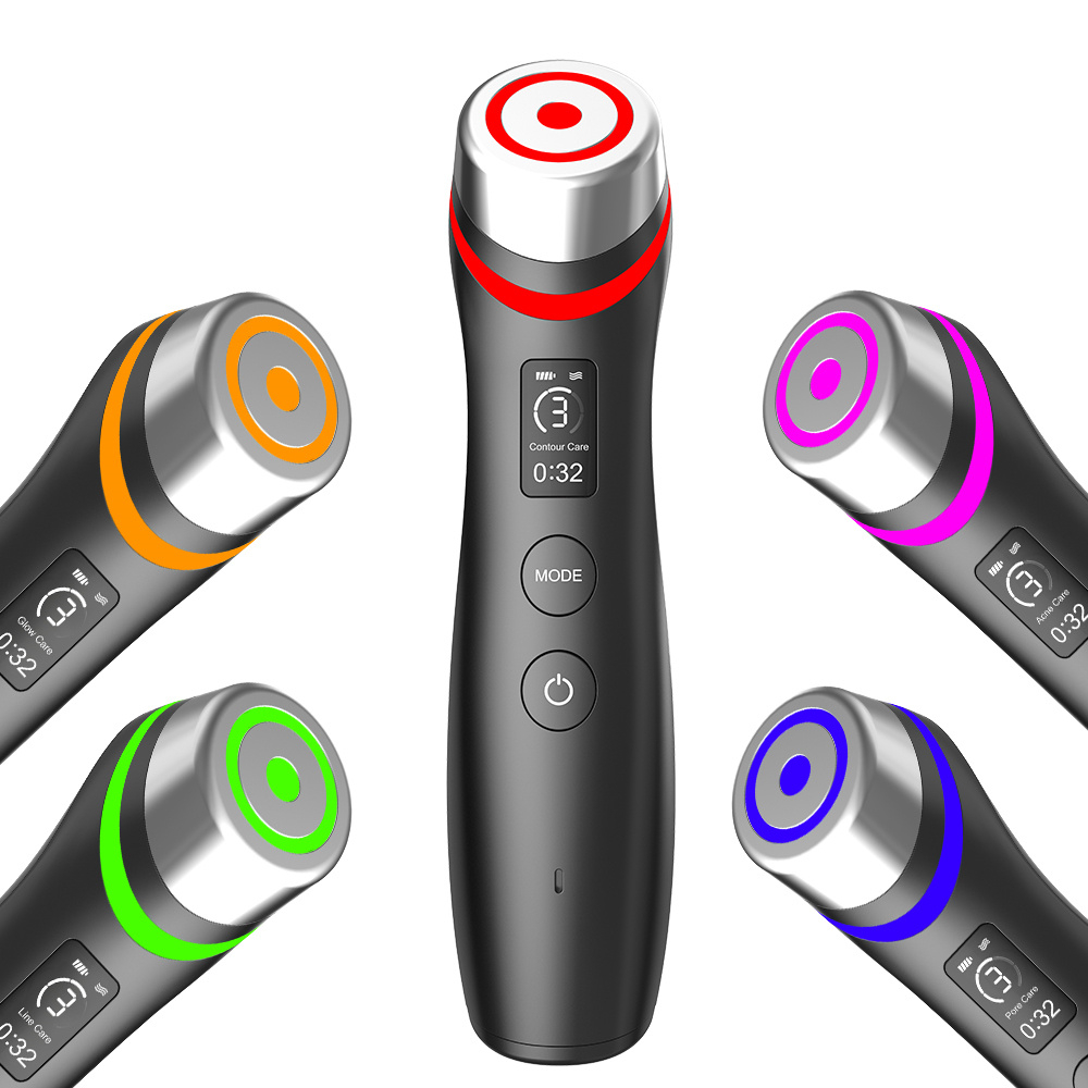 NEW Pro Led Facial Light Therapy 5 Colors Eye Beauty Wand Red Light Eye Massager for Skincare & Blue Rejuvenation Tool