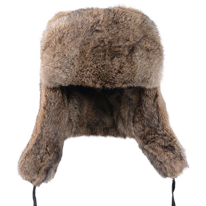 Real Rabbit Hair Lei Feng Hat Men's Winter Fur Hat Thickened Northeast Outdoor Warm Ear Protection Middle-aged and Elderly Cotton Hat