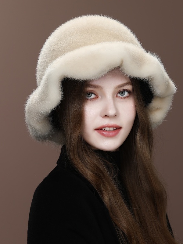 Beige Mink Hat
