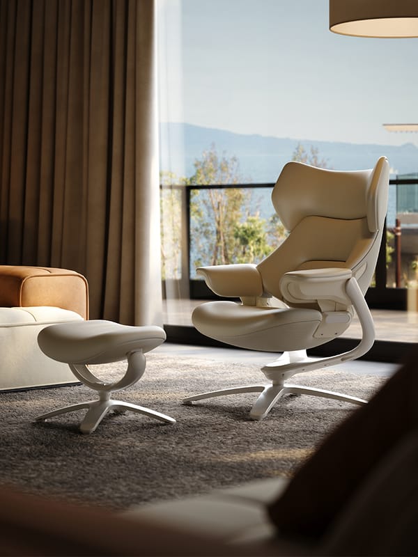 TOMU G01 Gralev Chair Genuine Leather Recliner With Ottoman