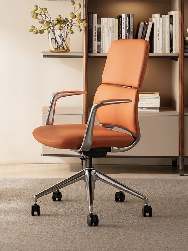 TOMU T01 Zest Genuine Leather Office Desk Chair with Wheels