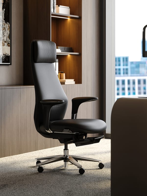 TOMU Y09 Conquer Top Grain Genuine Leather Office Chair