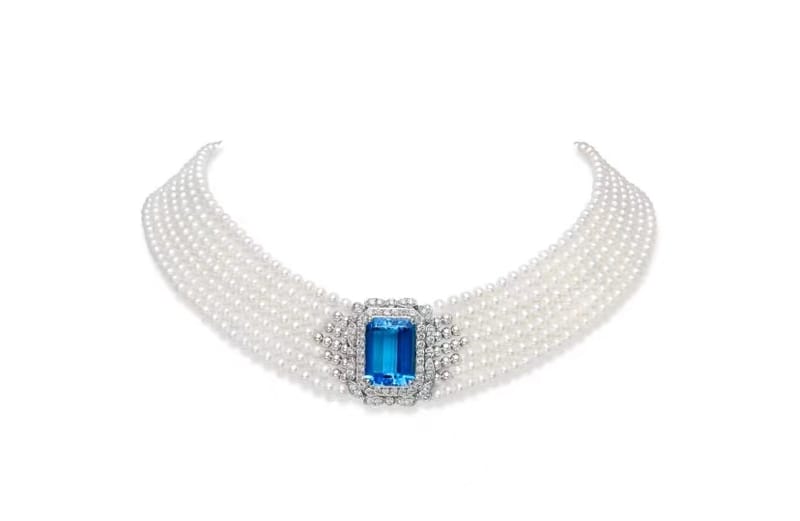 Princess's seven- strand gem pearl necklace