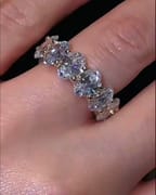 7-carat oval cut lab diamond platinum band