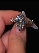 5-carat marquise cut lab diamond platinum ring 