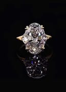 5-carat oval cut lab diamond platinum ring