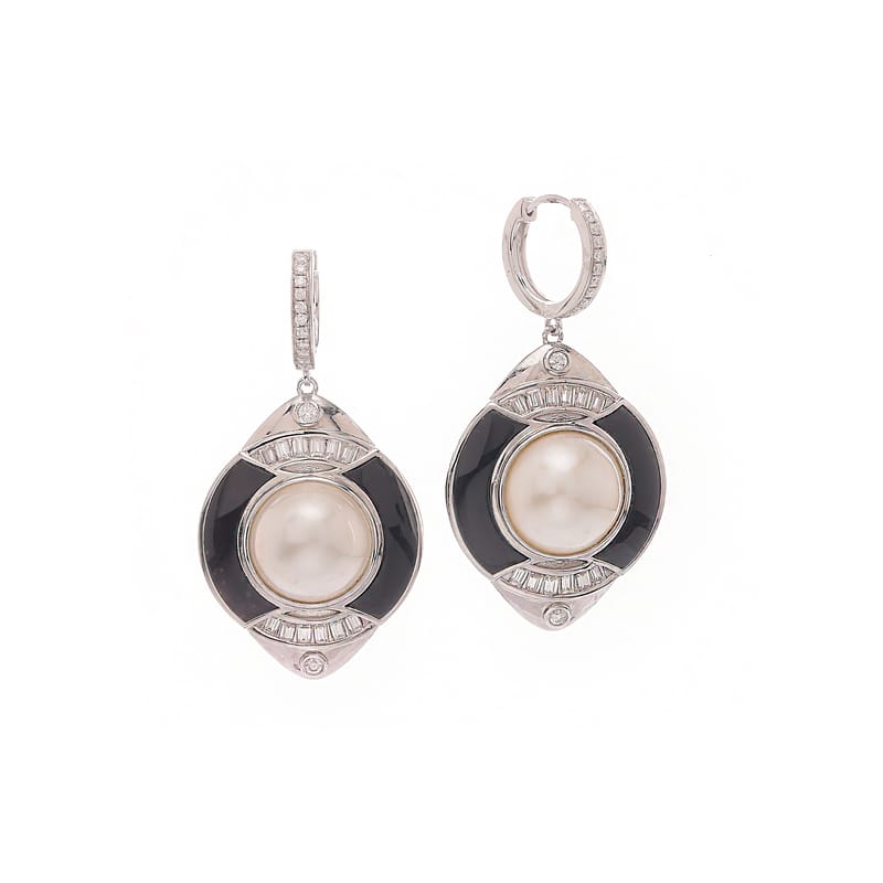 18k gold Mabei diamond spaceship earrings