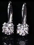 4-carat round cut lab diamond platinum earrings