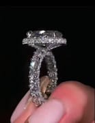 10-carat oval cut lab diamond platinum ring
