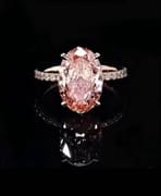 5-carat oval cut pink lab diamond platinum ring