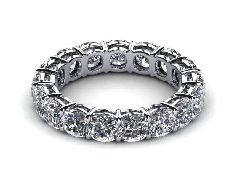 Cushion cut lab diamond platinum band 
