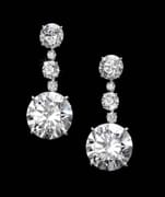 6-carat round cut lab diamond platinum earrings