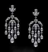 10-carat pear and marquise cut lab diamond platinum earrings