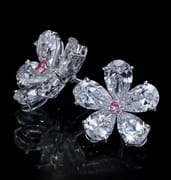 5-carat pear-cut lab diamond platinum earrings