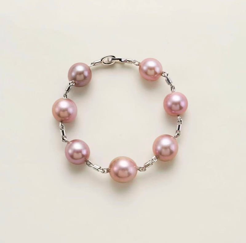 12-13 pink pearl bracelet