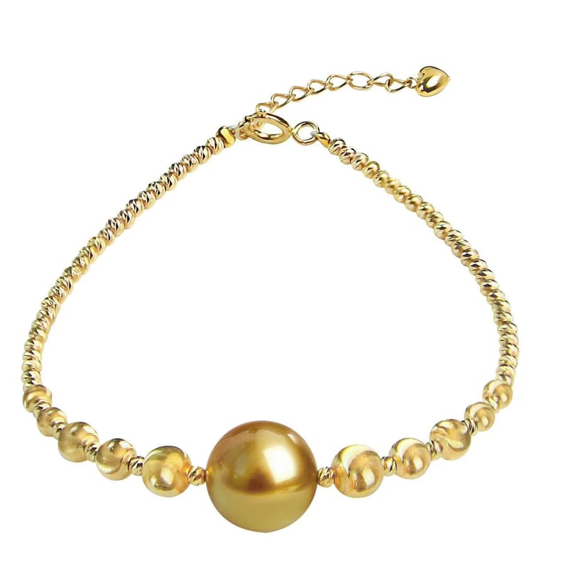 12-13mm 18k gold pearl bracelet