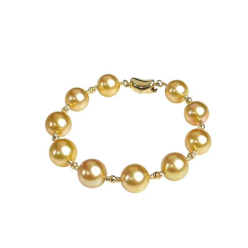 10-12mm 18K gold pearl bracelet