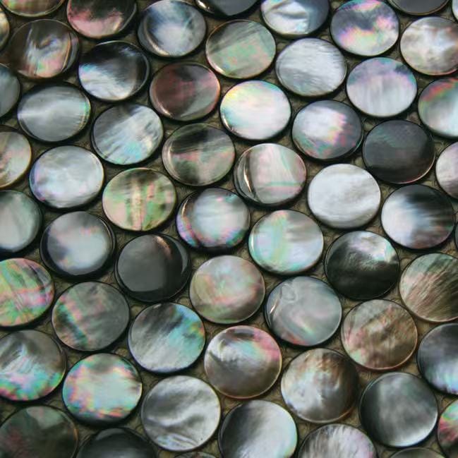 Black butterfly shell mother round mosaic