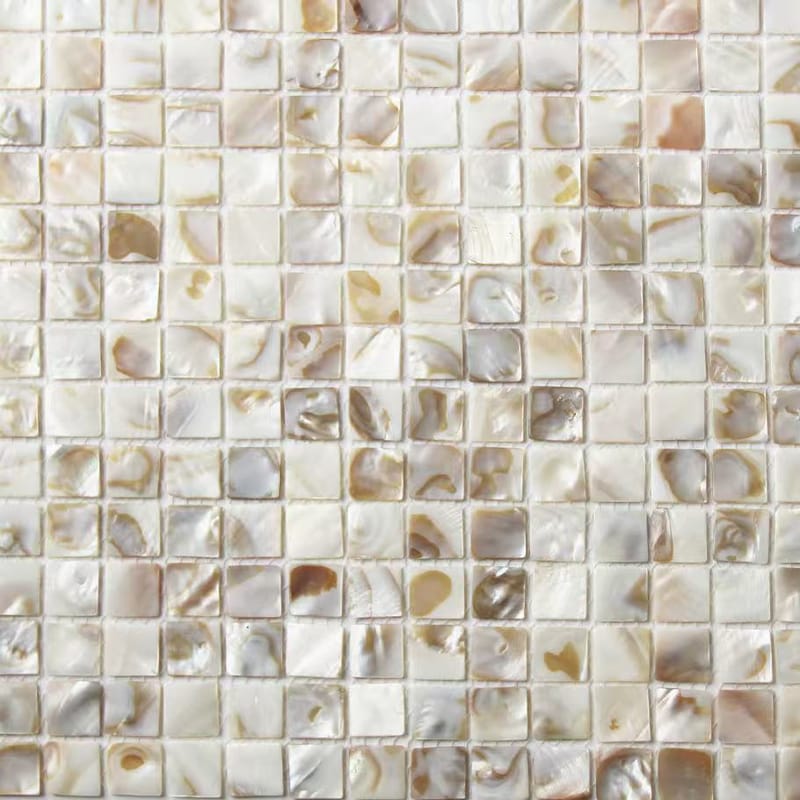 Yellow freshwater shell mother square mosaic