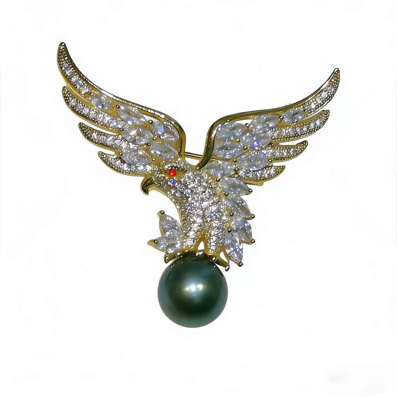 Eagle Tahiti Black Pearl Brooch
