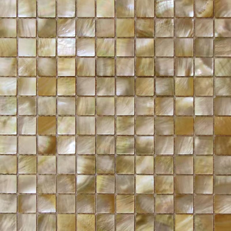 Golden butterfly shell square mosaic