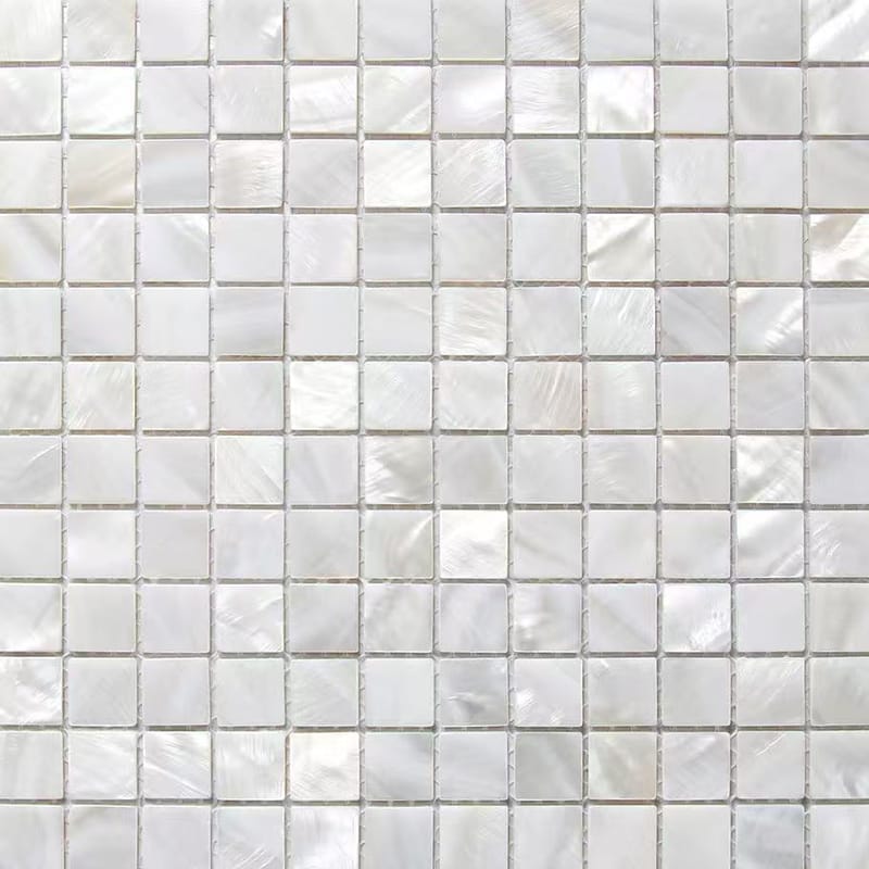 White freshwater mother shell square mosaic
