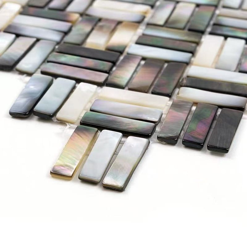 Black butterfly shell mother rectangular mosaic
