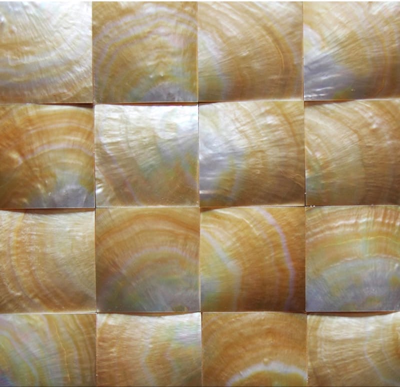 Yellow mother-of-the-shell ➕ black mother-of-shell square mosaic  