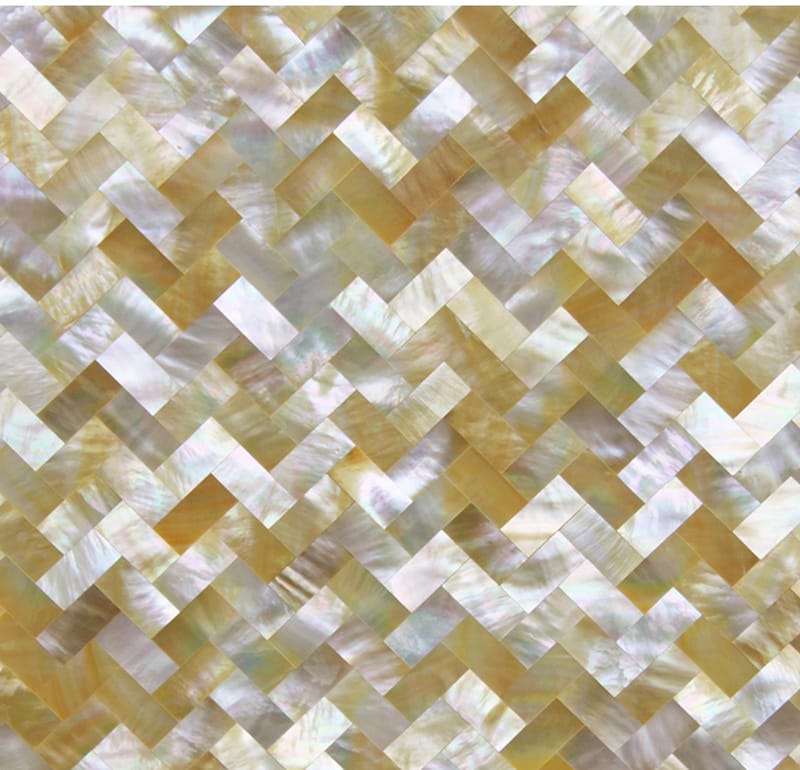 Yellow mother-of-the-shell rectangular mosaic
