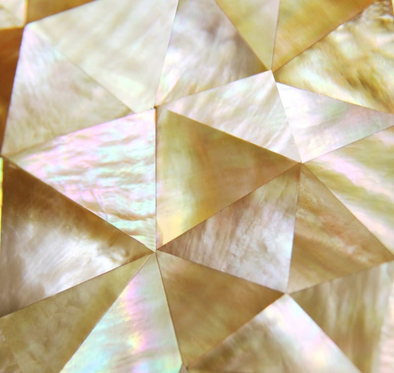  Yellow mother-of-the-shell triangle mosaic