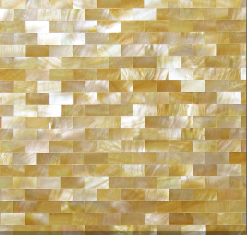 Yellow mother-of-the-shell rectangular mosaic